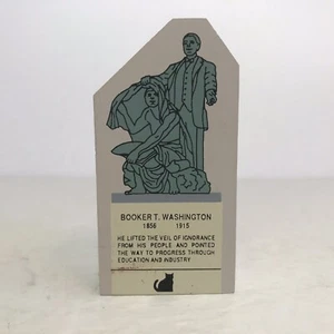 The Cat’s Meow Village Accessory Booker T. Washington Wood Shelf Sitter - Picture 1 of 2