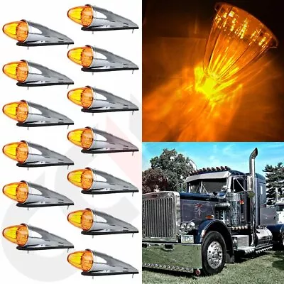 13x17 LED Amber Torpedo Cab Marker Clearance Roof Running Top Light For Kenworth - Image 1 of 4