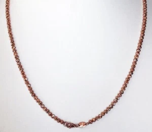 Collar de cadena de 15 gramos de oro rosa de 14k para hombre y mujer con cuentas corte luna 24" 3 mm  - Imagen 1 de 5