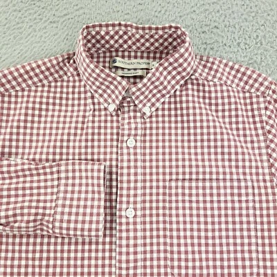 Southern Proper Dress Shirt Mens Small Red Check Henning Business Office - Image 1 of 4