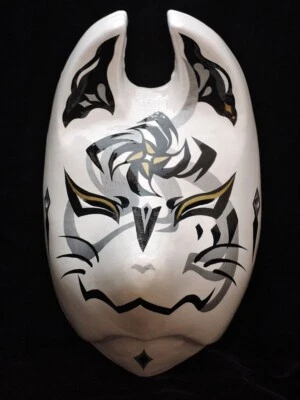 Komendo Full Face Fox Kitsune Mask "KIRIKAZE" Hand Made Painted Japan Party - Image 1 of 4