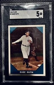 1960 Fleer Baseball Greats Card NY Yankees Babe Ruth #3 SGC 5 EX CENTERED  - Picture 1 of 2