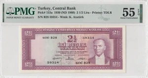 Turkey, 2 1/2 Lira, 1960, AUNC, p153a - Picture 1 of 2