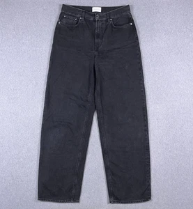 Loulou Studio Jeans Womens Size 29 (Fit 32x33) Samur Wide Leg Black Denim Italy - Picture 1 of 15