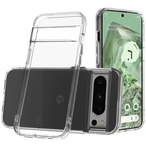 Funda transparente a prueba de golpes botones cromados para Google Pixel 9/9 Pro 6,3 pulgadas - Imagen 1 de 3