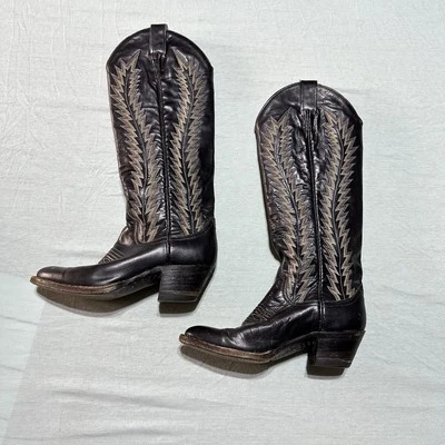 Vintage Larry Mahan Women’s Boots Size 5.5B 1981 Embroidered Western Cowgirl - Image 1 of 4