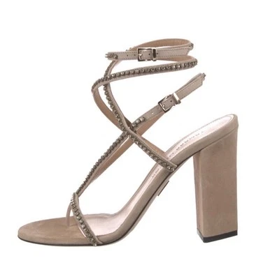 Tamara Mellon Suede Crystal EmbellishmentsSandals size 40 / US 9 4.5"' Heel - Image 1 of 4