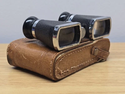 Vintage 40’s OFUNA Japan 3X10 Coated Opera Glasses Binoculars With Leather Case - Image 1 of 4
