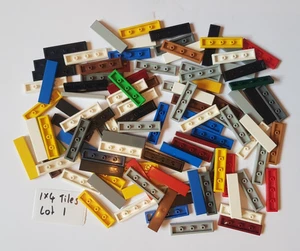 100x LEGO 2431 Tile 1x4 Plate Smooth Tiles Bundle Joblot Lot 1 - Mixed Colours - Picture 1 of 2
