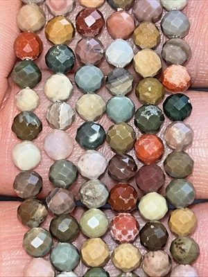 Alashan Achat Perlen Rund Facettiert mit Loch 90 Stück 4 mm Edelstein Kristall - Bild 1 von 4