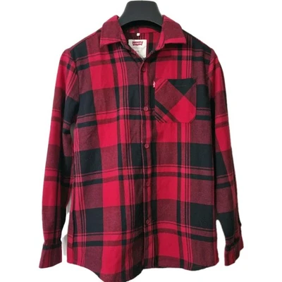 Levi’s Button Up Long Sleeve Red Plaid  Flannel Youth Boys 14/16 New! - Image 1 of 4