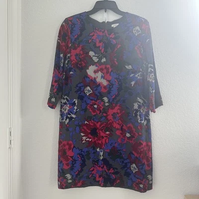 Vestido Fossil Shift para mujer 10 gris estampado floral manga 3/4 forrado hadas caprichoso Foto 1 de 4