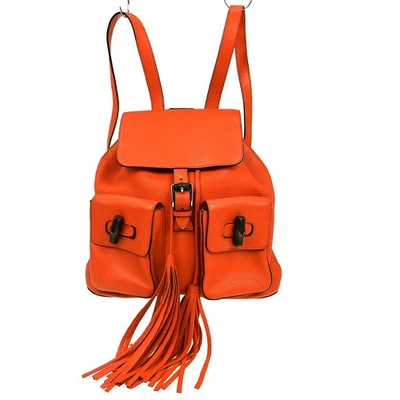 GUCCI ORANGE BAMBOO BACKPACK 370833 467891 NQ01174 - Image 1 of 4