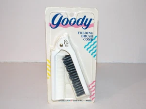 NEW Sealed Vintage GOODY Folding Brush / Comb Nylon Bristles White Made in USA - Picture 1 of 7