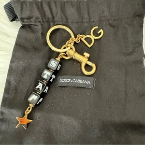 DOLCE & GABBANA Star Key Chain Gold Hardware Made in Italy - Picture 1 of 9