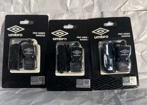 3 Umbro Pro Series Coach And Referee’s Whistle With Cord Sound Power 115db - Picture 1 of 2