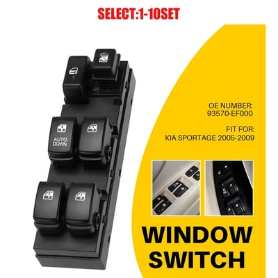 INTERRUPTOR VENTANA PRINCIPAL IZQUIERDA CONDUCTOR KIA SPORTAGE 05-2009 93570-EF000 US 1-10x Foto 1 de 4