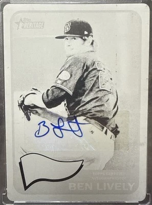 2014 Topps Heritage Minors ROA-BL “Big” Ben Lively Black Plate #1/1 AUTO 🔥 - Image 1 of 2