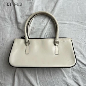 PRADA Handtasche Geldbeutel weiß Leder gebraucht Damen echt - Bild 1 von 15