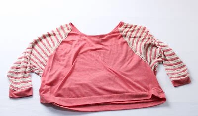 Camisa para mujer American Rag Cie manga 3/4 manga crochet corta EJ3 rosa talla XL Foto 1 de 3