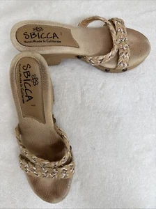 sandali zoccoli zeppa beige sbicca 7 - Foto 1 di 7