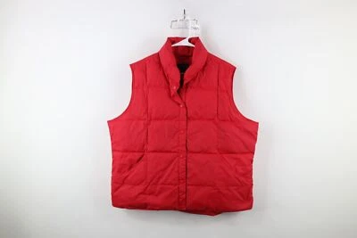 Vintage Lands End Womens XL Blank Duck Down Insulated Puffer Vest Jacket Red - Image 1 of 4