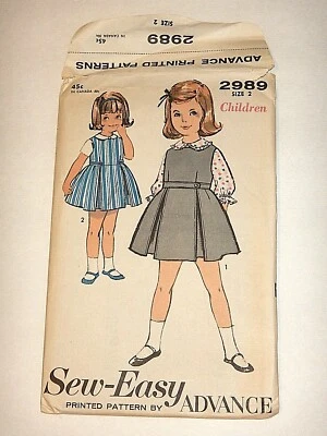 Advance Sew-Easy 2989 CHILD'S JUMPER & BLOUSE vintage 60s size 2 UC FF - Image 1 of 2