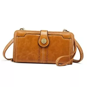 Wristlet Wallets for Women Crossbody Cell Phone Purse RFID Light Brown - Picture 1 of 7