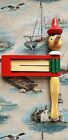 Vtg Noisemaker Pinocchio Ratchet Wooden Toy Bright Colors, A Must See Condition!
