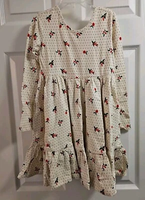 NOVO COM ETIQUETAS HANNA DIFFERENTSON L/S BABADO AZEVINHO ECRU SKATISTA VESTIDO REDEMOINHO BOLSOS 120 6 7 - Imagem 1 de 4