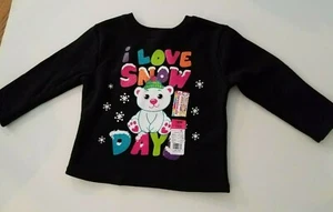 Toddler Girls Garanimals Brand Black I Love Snow Sweatshirt Size 18 Months - Picture 1 of 4