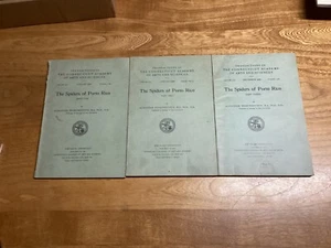 1929-30 3 Vols. The Spiders Of Porto Rico - Connecticut Academy Transactions - Picture 1 of 17