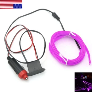 2m Led El Line Purple Cold Light Car Interior Decorative Light Neon Strip Car - Picture 1 of 21