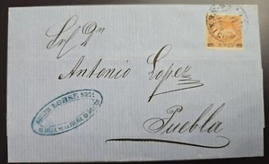 O) 1866 MEXICO, APAM, OVERPRINTED NAME DISTRICT, AGUSTIN LOHSE - LA PALMA, CIRCU - Picture 1 of 1