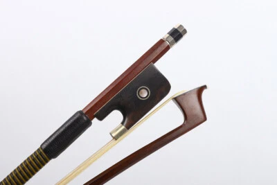4/4 Brazilwood Viola Bow Ebony Frog Natural HorseHair inlay Pearl Eye Pattern - Image 1 of 4