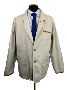 ORVIS Mens Beige Khaki BIG & TALL Cotton FISHING Blazer Sport Coat Jacket 50R - Picture 1 of 10