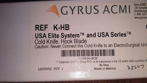 GYRUS ACMI K-HB Cold Knife, Hook Blade, For Elite System Lot of 2 NEW IN BOX - Picture 1 of 3