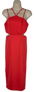 Vestido midi halter coral recortado Laundry by Shelli Segal para mujer talla 0 - Imagen 1 de 7