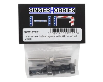Hot Racing SCX10TT01 Axial Wheel Hub Extensions w/12mm Hex Black (2) (+20mm) HH - Image 1 of 2