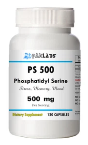 Phosphatidyl Serine 500mg PS500 Better than PS200 Big Bottle 120 Capsule US SHIP - Picture 1 of 3