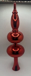 Vintage Red Shatterproof Christmas Tree Topper - Picture 1 of 3