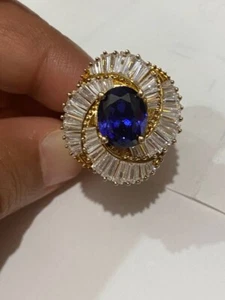 Womens Sterling Silver Tanzanite Ring Size 8 - Picture 1 of 5