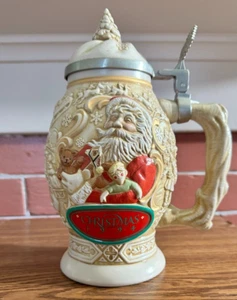AVON Father Christmas Stein Fine Collectables 1994 Avon Christmas Stein VINTAGE - Picture 1 of 9