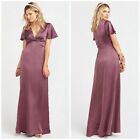 NWT Show Me Your Mumu Rome Twist Gown Dusty Plum Luxe Satin Size Small