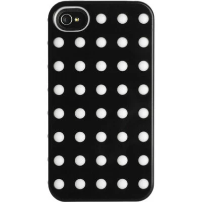 Funda Combinada para iPhone 4 y 4S Negra con Puntos Blancos Foto 1 de 3