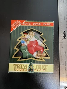 Coca Cola Trim Tree Collection Ornament 1996 Santa Elf Serving Coke Christmas B - Picture 1 of 6