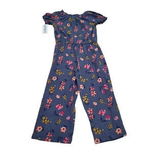 Carters Romper Jumper Girls Size 7/7A Floral Sleeveless Ruffle Top Blue - Picture 1 of 8