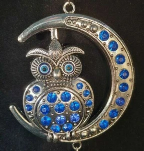 Moon Owl Amulet Evil Eye Wall Hanging Art Home Turkish Blessing Protection - Picture 1 of 5