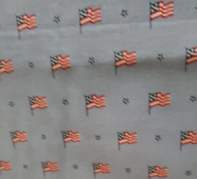 Vintage Sewing Fabric Marcus Bros USA Flags & Stars Country Blue 1ydx45" Cotton - Image 1 of 4