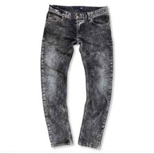JUST CAVALLI Gold Black Acid Wash Low Waist Slim Leg Jeans - Size 33